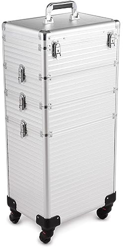 SEVICO Kosmetikkoffer Schminkkoffer Beauty Make-up Case Multikoffer professioneller Make-up Rollkoffer Organizer für die Reise abschließbare Friseurkoffer mit 360° drehbaren Rollen B:35xT:29xH:83 cm