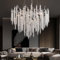 AHXIAOZN Modern Kronleuchter Kristall Leuchte,Luxus Kristall Pendelleuchte,Dimmbar Rund Kristall Hängeleuchte,für Esszimmer, Küche, Wohnzimmer, Schlafzimmer, Flur, Café,Bar（Silber，80cm）