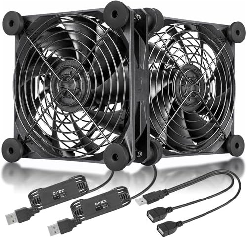 upHere gaming ventilador usb Control de varias velocidades,Ventilador de caja de protección de parilla metálica de 120 mm,para PC/TV Box/Receptor/AV Cab / PS4 / Enrutador, N12U04