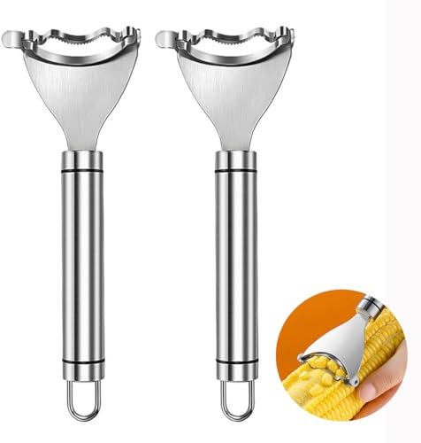 Corn Peeler for Corn on the Cob,Corn Kernel Remover Tool,Corn Cob Stripper Stainless Steel(2 Pcs) (2)