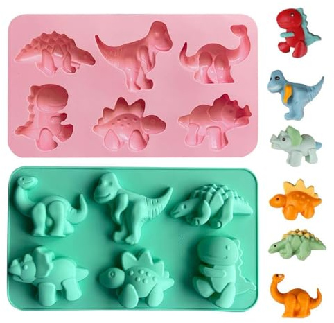 Moules De Dinosaures 2 Pièces, Moules Créatifs En Silicone, Moules À Gâteaux, Moules À Chocolat, Outils De Cuisson