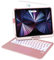 Seagtigau QWERTZ Tastatur-Hülle für iPad Air 11 Zoll (M3/M2) & iPad Pro 11 (4./3./2./1. Generation), 360° drehbares Keyboard mit Trackpad für 10,9 Zoll Air 5./4. Gen, 7-farbige Hinterg (Roségold)