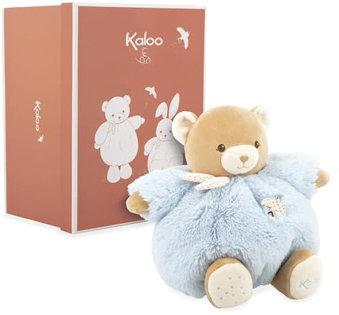 KALOO - Doudou Ours Bleu 25cm - Peluche Ultra-Douce et Moelleuse pour Bébé - Compagnon Tendre Dès la Naissance - Taille idéale pour Petites Mains - Cadeau de Naissance - K214015