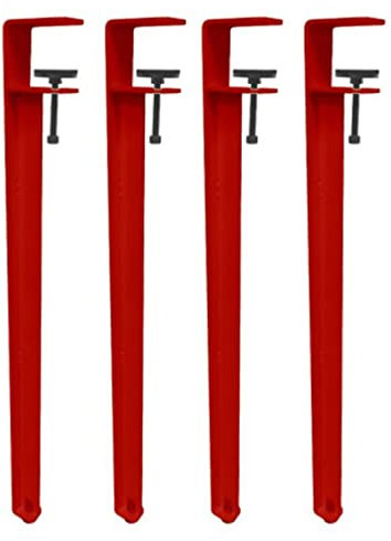 GZQHAZYW Table Legs Adjustable Metal Table Legs for DIY Furniture F Shape Table Clamp Legs with Protection Pad & Allen Key 40cm Red Iron Legs for Coffee Table Dining Desk Console No Drill Needed
