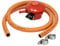 JD Brands Régulateur de gaz de terrasse à clipser de 27 mm avec tuyau de 2 m et 2 clips - Compatible avec les réservoirs de propane Calor & Flogas pour barbecues, chauffages et équipements d'extérieur