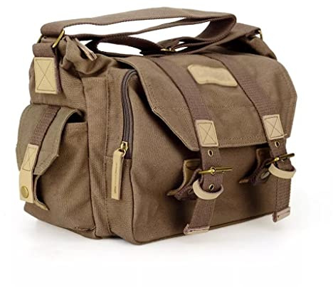 KXQYIKYI Camera Shoulder Bag Canvas Camera Backpack Outdoor Photo Video Travel Camera Protective Case(E)
