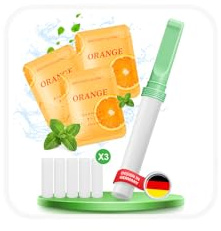 S2.0 1 Flavoured Air Inhaler with 15Pcs Orange-Flavoured Filters Anxiety Relief Habit Replacing Breathing Stick