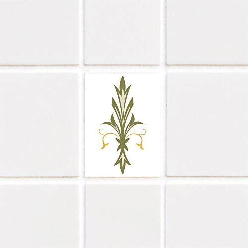 INDIGOS UG Fliesenaufkleber Bad und Küche - Fliesenspiegel - Küchenfliesen für einzelne Fliesen 13,5x19 cm - MF469 - schöne Gras