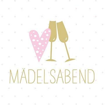 PPD Servietten Mädelsabend weiß/rosa/Gold, 33x33cm, 20 Stück-Pack