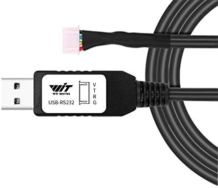WITMOTION USB-zu-RS232-UART-Konverterkabel mit CH340-Chip, abgeschlossen durch 4-Wege-Buchsenkopf, serieller Adapter (1 m, schwarz), Windows 10, 8, 7, Linux MAC OS