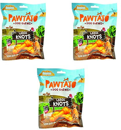 Benevo Pawtato Kauspielzeug für Hunde, groß, 180 g, 3 Stück