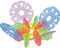 KL-Toys Steckblumen transparent / 640 Teile inkl. praktischer Aufbewahrungsbox / Durchmesser: 3,8 und 6,3 cm / Material: Kunststoff / für Kinder ab 3 Jahren
