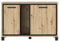 FORTE Trondheim Kommode mit 2 Türen, Holzwerkstoff, Artisan Eiche kombiniert mit Schwarz Eiche, 46,6 x 81,3 x 120,4 cm