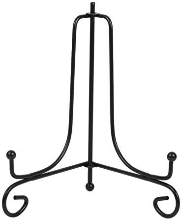 1 soporte de placa negra para exhibición, sujeta platos decorativos, soporte de exhibición de soporte de placa, caballete de hierro soporte de exhibición clásico para plato(6 pulgada)