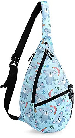 Unisex-Schultertasche, Mehrzweck-Umhängetasche, Reisetasche, Brusttasche für Männer und Frauen, leicht, lässiger Tagesrucksack, Koala, Large