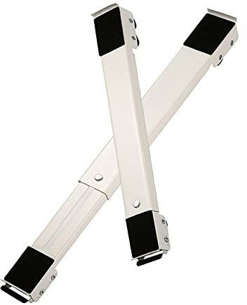 HXFAFA 2 Stück Waschmaschinen Untergestell, Max. Belastung 300 kg, Verstellbare Kühlschrank Sockel Untergestell, für Trockner Kühlschrank Teleskop-Möbel-Transportrolle