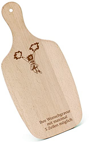 Cheerleader Chopping Board with Handle 330 x 150 cm Wooden Board Kitchen Chopping Board