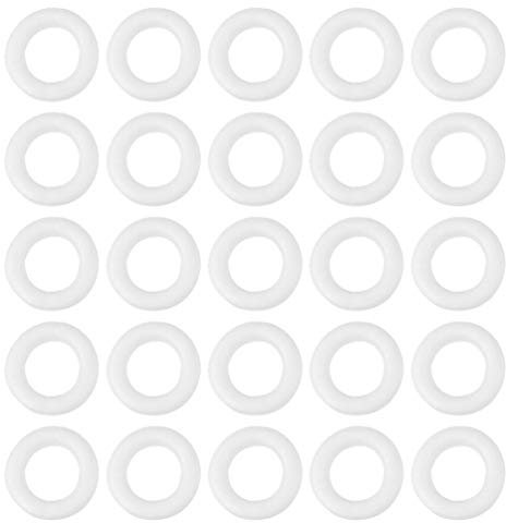 Gatuida 25 STK Adventskranz Aus Schaumstoff Schaumstoffring Aus Styropor Bastelschaumring DIY Bastelschaum ?e Polystyrolkugel Kunstprojekte Schaumrosenring Eps-Schaum Kind Weiß Base Eben