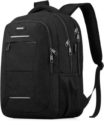 BIKROD Rucksack Herren, Schulrucksack Jungen Teenager, 17.3 Zoll Laptoptasche mit USB Ladeanschluss, Arbeit Reisen Wasserdicht Rucksack mit Anti Diebstahl Tasche, 25-35 L