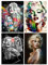 SHEGZHUC 5D DIY Diamond Painting 4 Pcs 30x40 cm Diamond Painting Frau Malen nach Zahlen Frau Diamond Art Painting Kits Frau 5D Diamant Painting Frauen Pop Art Basteln Erwachsene Frauen Handwerk