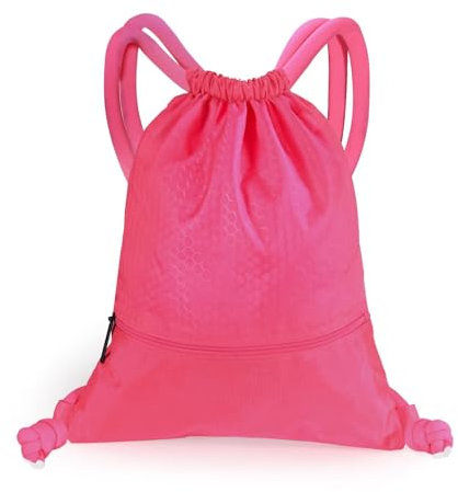 GAENMESN Sport Gym Sackpack Kordelzug Rucksack Tasche Basketball Tasche Freizeit Wandern Yoga Tanz Reise Camping Team Arbeit Tasche, Pink, Medium, Sling Rucksäcke