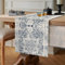Chicamy Modern Tischläufer Grau 40 x 140 cm Abstrakt Geometrisch Tischwäsche Vintage Blume Tischläufer Leinenoptik Blau Läufer Tisch Dekoration für Esszimmer Party Urlaub Restaurant Dekoration