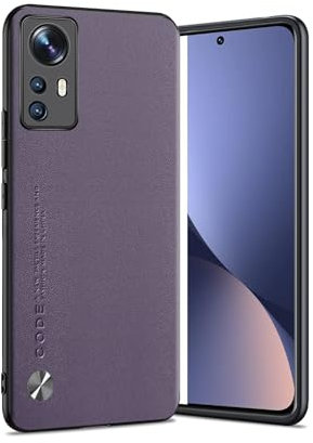 Puxssul Cover per Xiaomi 12 Pro 5G Custodia in Pelle Sintetica TPU, Anti-Shock Anti-Graffio Anti-Scivolo Ultra Leggera Cover per Xiaomi 12 Pro 5G, per Uomini Donne (Viola)