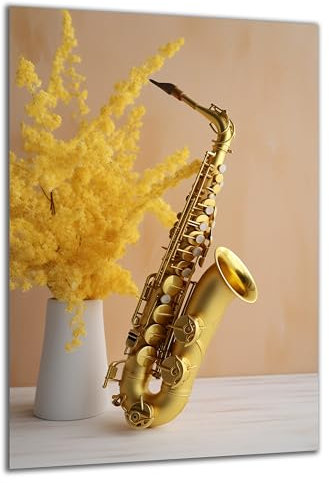 DARO Design - Wand-Bild auf 6mm HDF 30x20 cm Musik Saxophon - Wand-Deko Bilder Geschenk