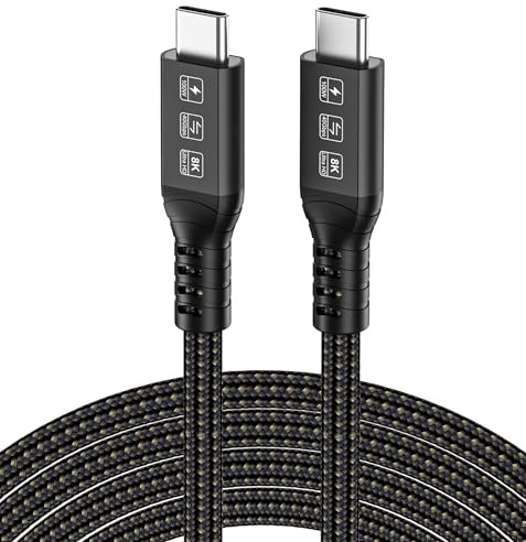 PfirstDa Thunderbolt 4 Kabel 1m, 40Gbps Data Cable, USB c to USB c 100W Cable, 8K@60Hz Video, Kompatibel Mit Thunderbolt 3/USB4 Für Laptops, Mac Studio Displays, MacBooks, SSD eGPu
