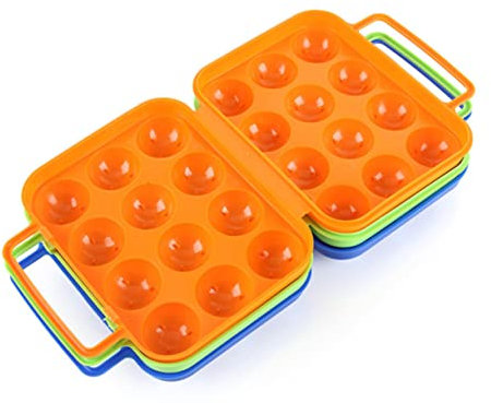 Gatuida Huevera Portátil 12 Huevos De Plástico Para Almacenamiento y Tapa De Usar y Llevar