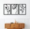 Outentin Moderne Wanddeko Wohnzimmer - Deko für Wohnzimmer Wand - 3d Wanbilder - Wandskulpturen - Große Wand Dekoration in Schwarz -Perfekt für schlafzimmer küche und büro - 90 x 43 cm (Mohn)