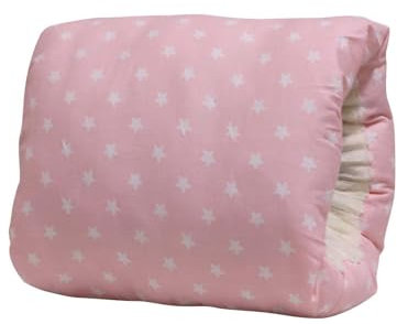 Stillkissen klein Stillmuff Ø20cm – Ministillkissen Baby Arm-Stillkissen Arm Kissen für unterwegs Reisestillkissen Baumwolle Dinosaurier Weiß (Pink)