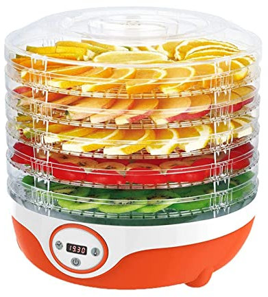 Deshidratador de alimentos para cecina, carne, hierbas, frutas, secadora con temperatura digital, 5 bandejas, protección contra sobrecalentamiento
