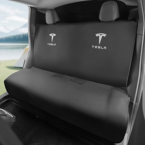 EVMODS Für Tesla Model Y Rückbank Sitzbezüge Sitzschoner Wasserdicht Hundedecke Auto Rückbank für Tesla schonbezüge Model Y Zubehör 1 Stück (Schwarz)
