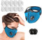 JewelryWe Gesichtsmaske Mundschutz mit Filter Ventil: Blau Mund und Nasenschutz mit 2 Atemventile und 10 Aktivkohlefilter - Verstellbar Wiederverwendbar Waschbar Staubmaske Arbeitsmaske für Outdoor