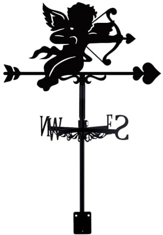 SUPERDANT Girouette de Jardin Exterieur Cupidon Girouette de Toit Girouettes en Métal Indicateurs de Direction du Vent Noir Banderuola Ventos Signes Extérieur Jardin Patio Décor
