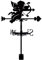 SUPERDANT Girouette de Jardin Exterieur Cupidon Girouette de Toit Girouettes en Métal Indicateurs de Direction du Vent Noir Banderuola Ventos Signes Extérieur Jardin Patio Décor