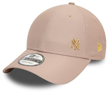 New Era New York Yankees Cap 9Forty verstellbar goldenes NY Logo Hut Kappe beige - One-Size
