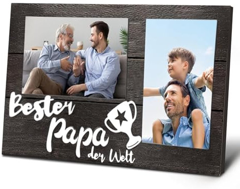 LSGXZS Personalisierte Holz Bilderrahmen für Papa - Geschenke zum Geburtstag, Weihnachten, Valentinstag, Vatertag von Tochter oder Sohn - Fotogeschenke für den Besten Papa