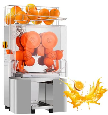 Exprimidor de naranja comercial de 120 W, extractor automático de jugo de masticación lenta, para naranjas φ40-90 mm, 20-22 piezas/min, jugo de naranja, cítricos, pomelo