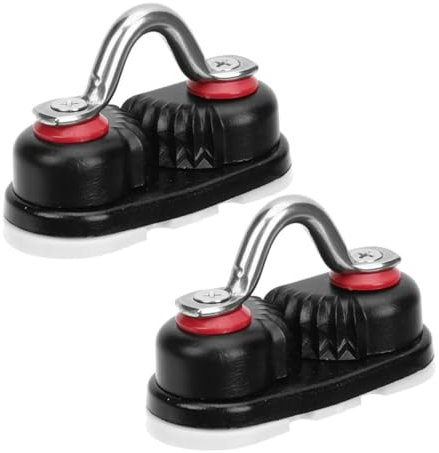 HANABASS 2pezzi Cam Cleats Lega di Alluminio per Barca per Kayak e Canoe Accessori Nautici con Cuscinetti Sfere Nero Resistente e Facile da Installare