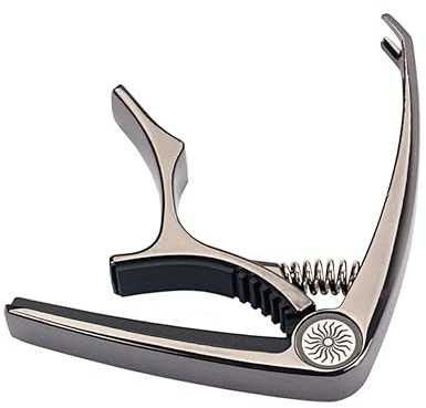 DRESSOOS Guitar Capo Tuner Clip Key Trigger for Acoustic Electric Guitar Ukulele Banjo Mandolin Gun Black Versatile Tuning String Instruments