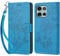 TOMYOU for Motorola Moto G75 Phone Case, Embossed Premium PU Leather Folio Flip Notebook Wallet Cover Compatible with Moto G75 Case [Magnet Closure][Kickstand][Card Slots], Blue Butterfly