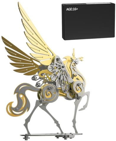 CreativeBlocker 3D Metall Puzzle-DIY Einhorn 3D Modell Bausätze Erwachsene, Einhorn Figuren Metallbaukasten Bastelset Modellbau, Steampunk Deko, Geschenk für Weihnachten Geburtstag (129+PCS)