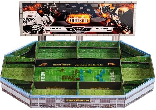 Das SNACKADIUM für spannende Footballabende/Snackstadion für echte Footballfans/Super Bowl - American Football Snack Stadion (Grün)