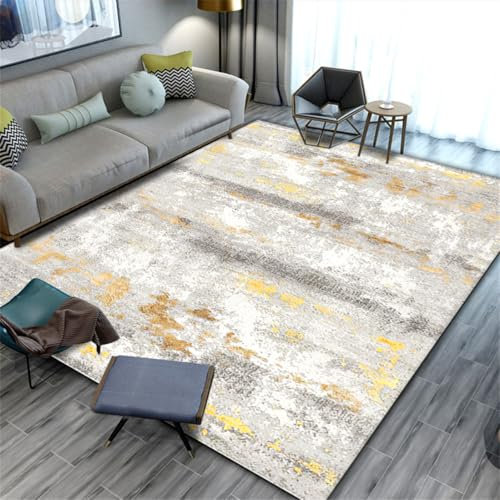 RUGMRZ Balkon Teppich 200X300Cm Kinderteppich Wald 3 Grau Washable Rug Bodenteppich Leichtes Luxus-Schlafzimmer Schmutzabweisend Und Pflegeleicht Gold Diamant Samt