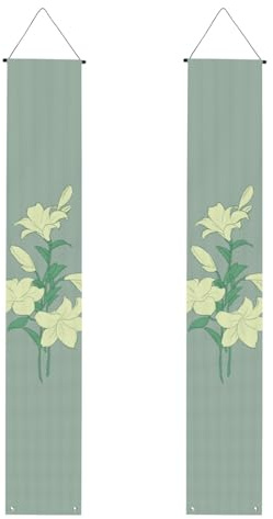Cartoon weiße Lilien Druck Abschluss Veranda Banner Frontschild hängende Flaggen Party Dekorationen für Tür Outdoor Indoor