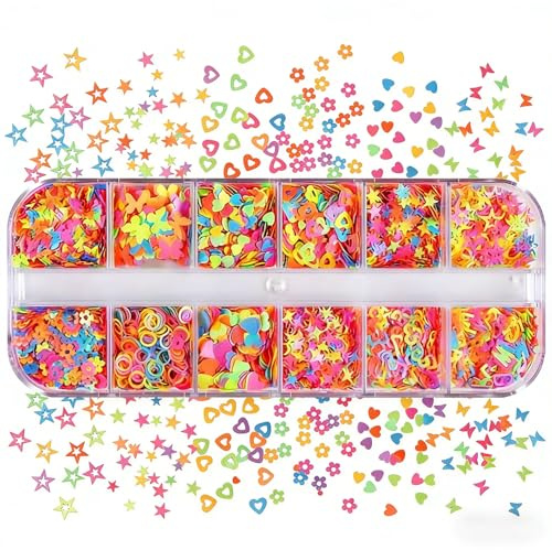 Nagelkunst Glitzer Pailletten Set,Nagel Pailletten,Mini Glitzerpulver Set | Fluoreszierende Nageldesign Konfetti,Maniküre Konfetti Flocken,Glitzer für Nägel,Nageldekoration für Frauen