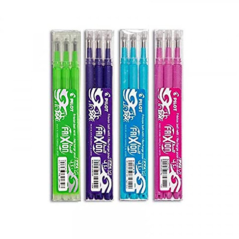 Pilot FriXion Ball Tintenroller - 4 Ersatzminensets zu je 3 Stk (Sortiert Zusatzfarben 1)