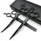 6 Zoll/ 7 Zoll Haarschneideschere set，haarschere，ausdunnschere SHARONDS 440C Schwarz (7 zoll 3Stück-A)